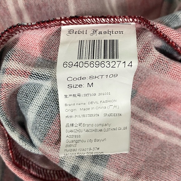 💔SOLD💔DEVIL FASHION Rock Plaid Fit And Flare Dress Sheer Mesh Bondage Straps - Picture 15 of 15